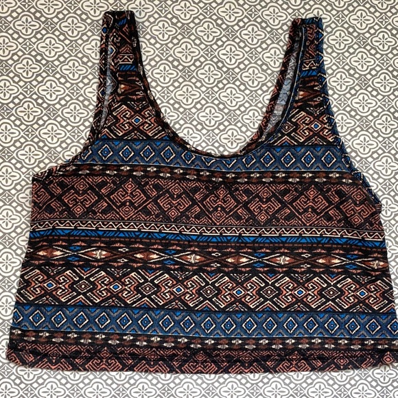Aztec Tank Crop Top - Picture 2 of 4